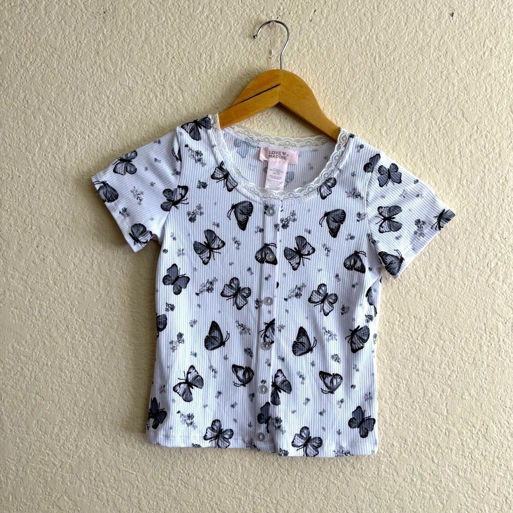 Love Maddie Butterfly print top Size 7/8